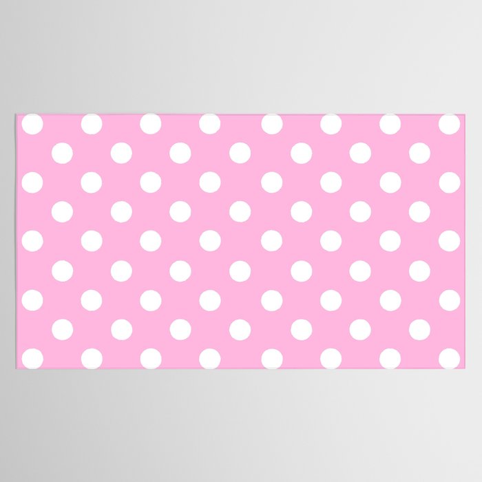Polka Dots (White & Pink Pattern) Tablecloth Gallery Image 2