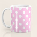 Polka Dots (White & Pink Pattern) Coffee Mug Gallery Image 3