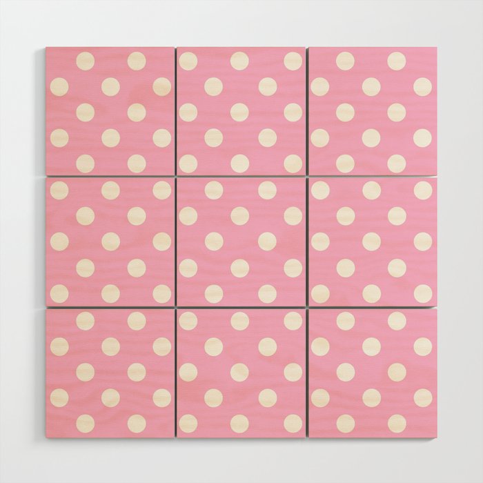 Polka Dots (White & Pink Pattern) Wood Wall Art Gallery Image 1
