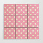 Polka Dots (White & Pink Pattern) Wood Wall Art Gallery Image 1