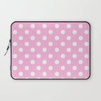 Polka Dots (White & Pink Pattern) Laptop Sleeve Gallery Image 1