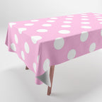 Polka Dots (White & Pink Pattern) Tablecloth Gallery Image 1