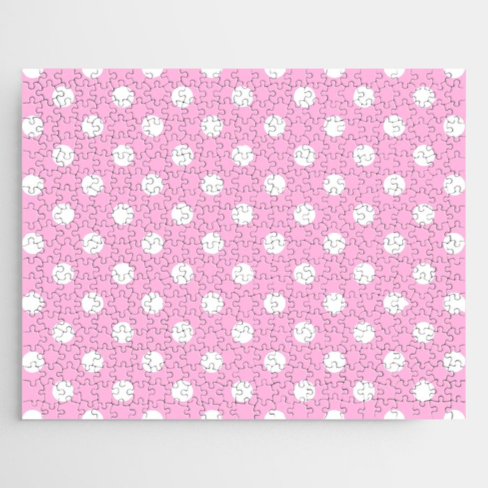 Polka Dots (White & Pink Pattern) Jigsaw Puzzle Gallery Image 1