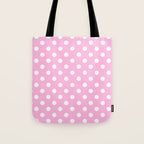 Polka Dots (White & Pink Pattern) Tote Bag Gallery Image 1