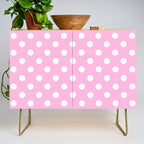 Polka Dots (White & Pink Pattern) Credenza Gallery Image 1
