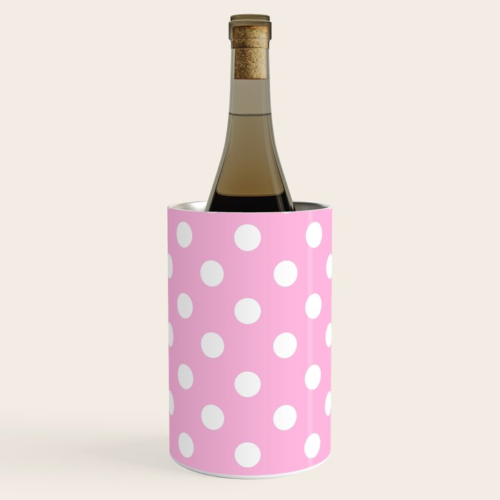 Polka Dots (White & Pink Pattern) Wine Chiller Gallery Image 1