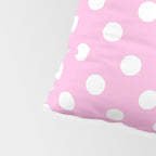 Polka Dots (White & Pink Pattern) Pillow Sham Gallery Image 4