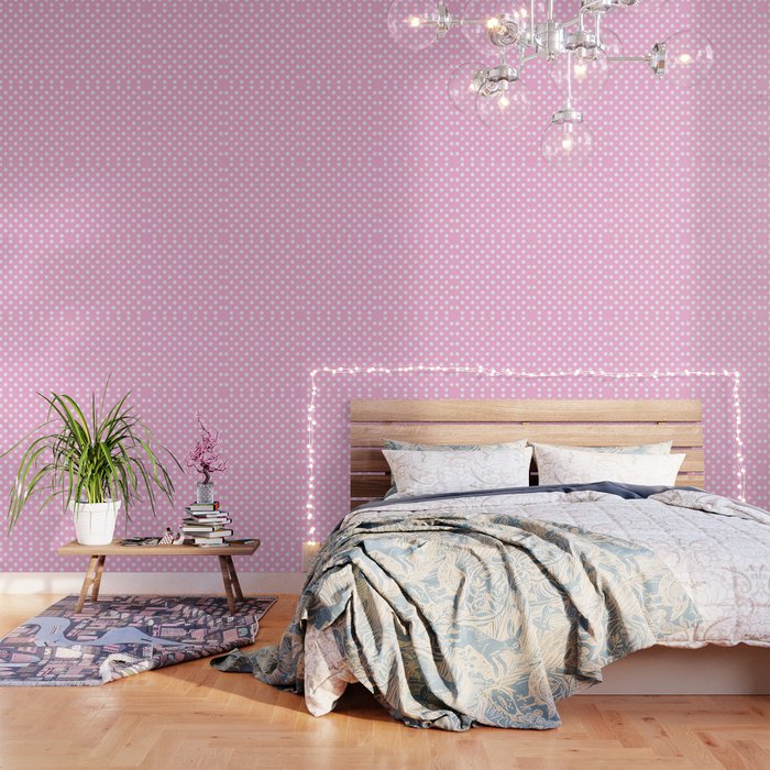 Polka Dots (White & Pink Pattern) Wallpaper Gallery Image 3