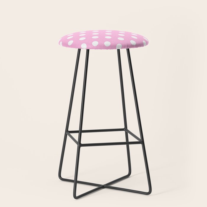 Polka Dots (White & Pink Pattern) Stool Gallery Image 1