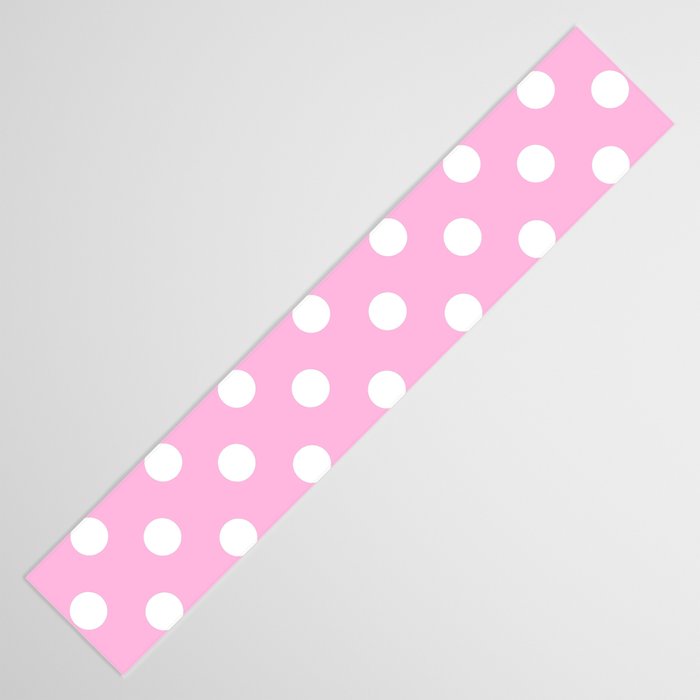 Polka Dots (White & Pink Pattern) Table Runner Gallery Image 3