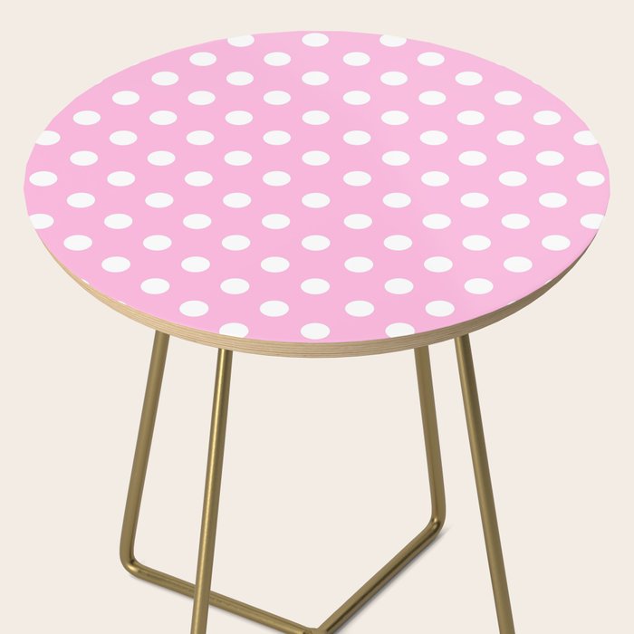 Polka Dots (White & Pink Pattern) Side Table Gallery Image 2