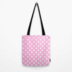 Polka Dots (White & Pink Pattern) Tote Bag Gallery Image 2