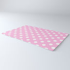 Polka Dots (White & Pink Pattern) Rug Gallery Image 3