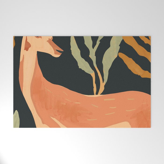 Minimal Abstract Art Deer Welcome Mat Gallery Image 1