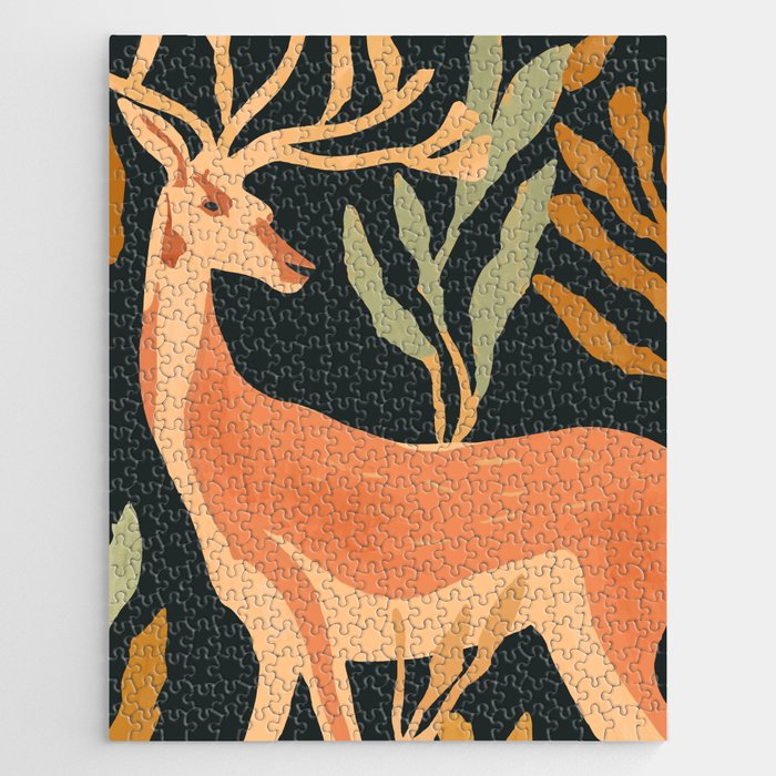 Minimal Abstract Art Deer Jigsaw Puzzle Gallery Image 1