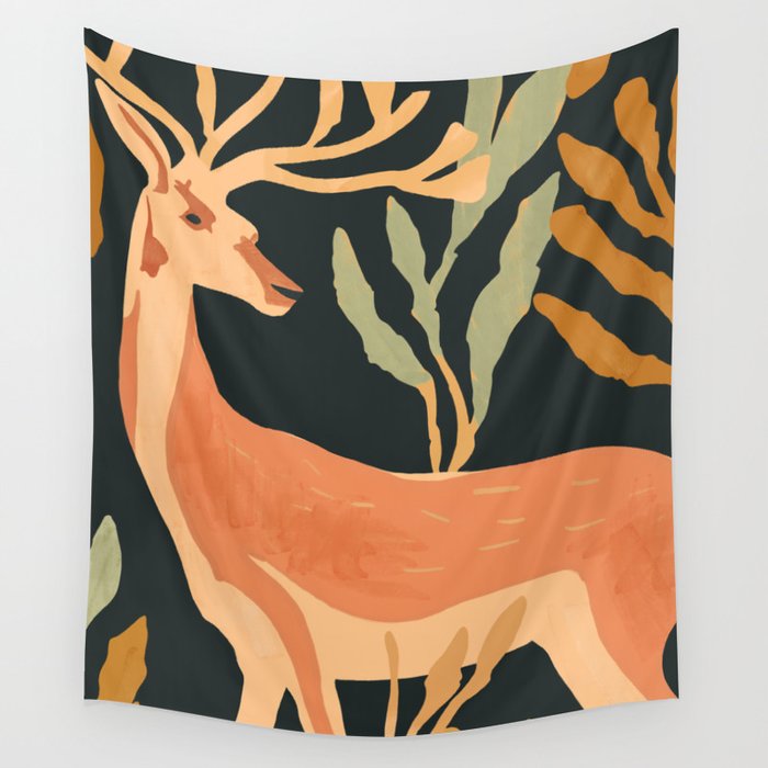 Minimal Abstract Art Deer Wall Tapestry Gallery Image 4