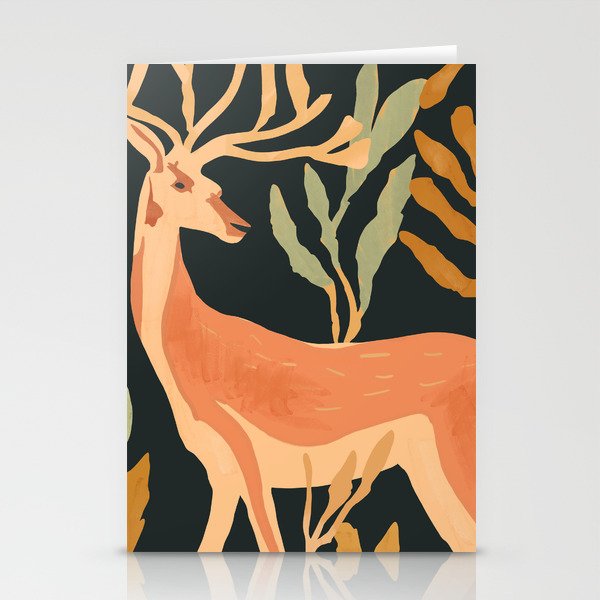 Minimal Abstract Art Deer Stationery Card Gallery Image 1