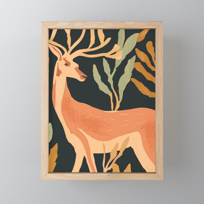 Minimal Abstract Art Deer Mini Art Print Gallery Image 1