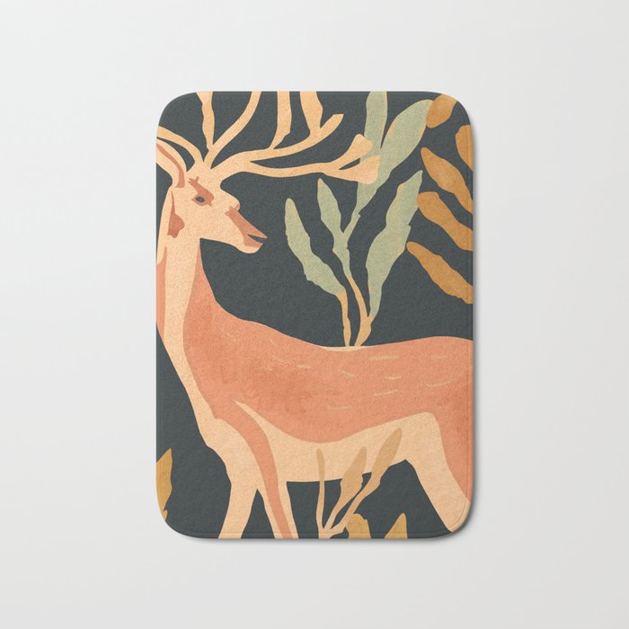 Minimal Abstract Art Deer Bath Mat Gallery Image 1