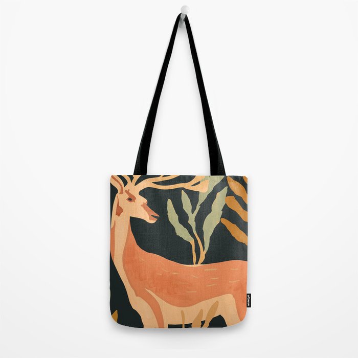 Minimal Abstract Art Deer Tote Bag Gallery Image 2
