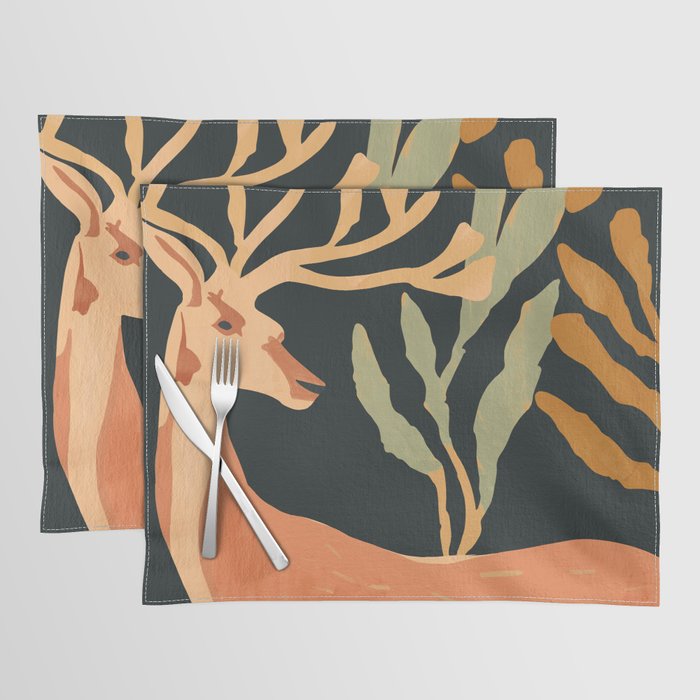 Minimal Abstract Art Deer Placemat Gallery Image 1