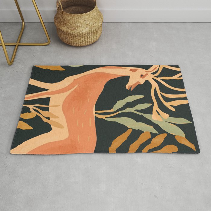 Minimal Abstract Art Deer Rug Gallery Image 1