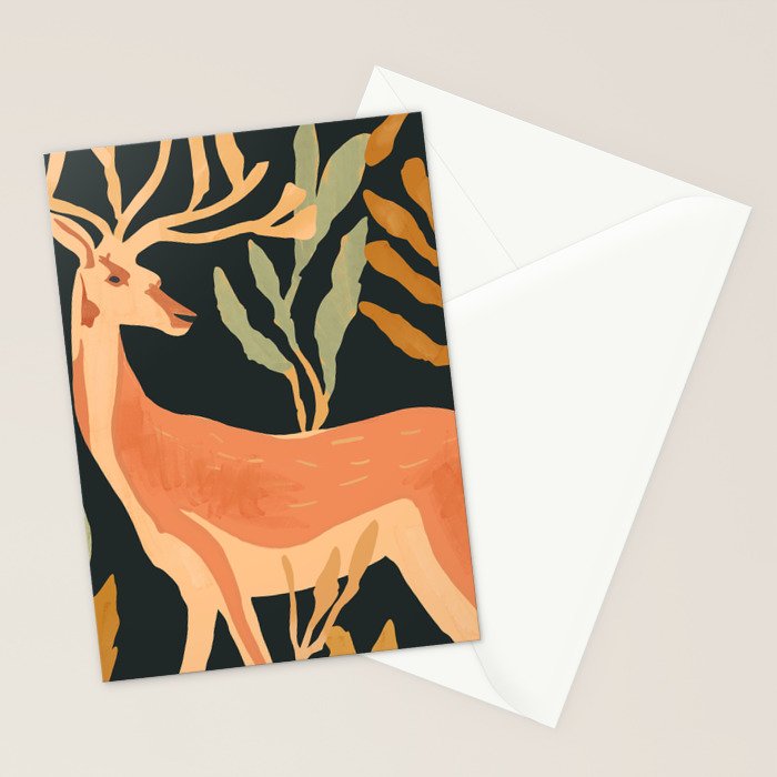 Minimal Abstract Art Deer Stationery Card Gallery Image 2