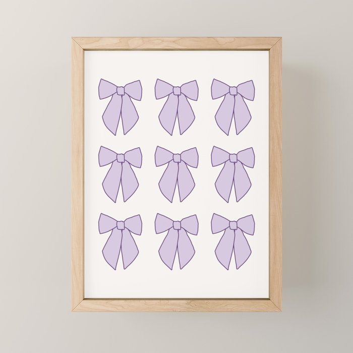 Lavender Bows Coquette Mini Art Print Gallery Image 1