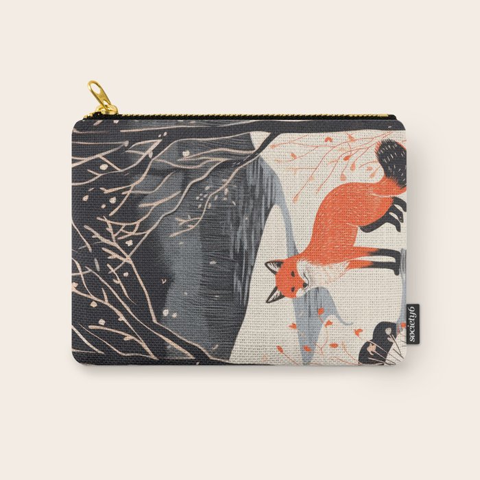 Winter River Fox Carry All Pouch Gallery Image 1