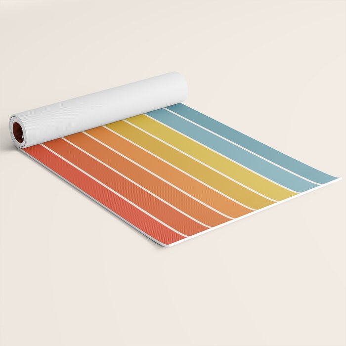 Gradient Arch X Bright Rainbow Mid Century Modern Rainbow Yoga Mat Gallery Image 2