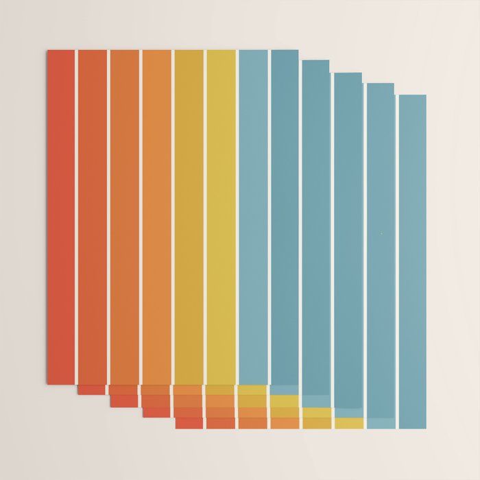 Gradient Arch X Bright Rainbow Mid Century Modern Rainbow Wrapping Paper Gallery Image 3