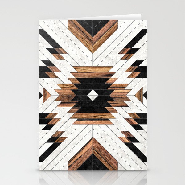Urban Tribal Pattern No.5 - Aztec - Concrete and Wood Stationery Card Gallery Image 2