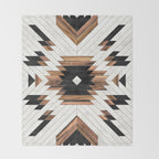 Urban Tribal Pattern No.5 - Aztec - Concrete and Wood Throw Blanket Gallery Image 2