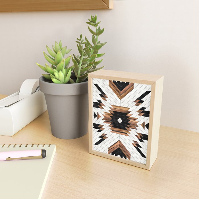Urban Tribal Pattern No.5 - Aztec - Concrete and Wood Mini Art Print Gallery Image 2