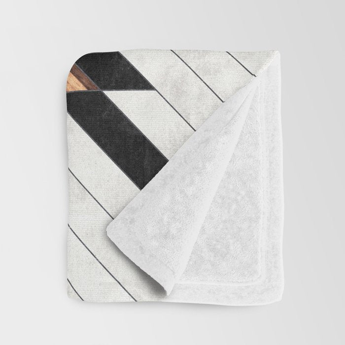 Urban Tribal Pattern No.5 - Aztec - Concrete and Wood Throw Blanket Gallery Image 3