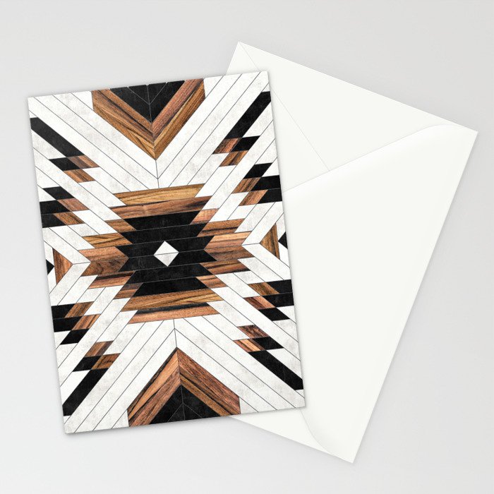 Urban Tribal Pattern No.5 - Aztec - Concrete and Wood Stationery Card Gallery Image 2