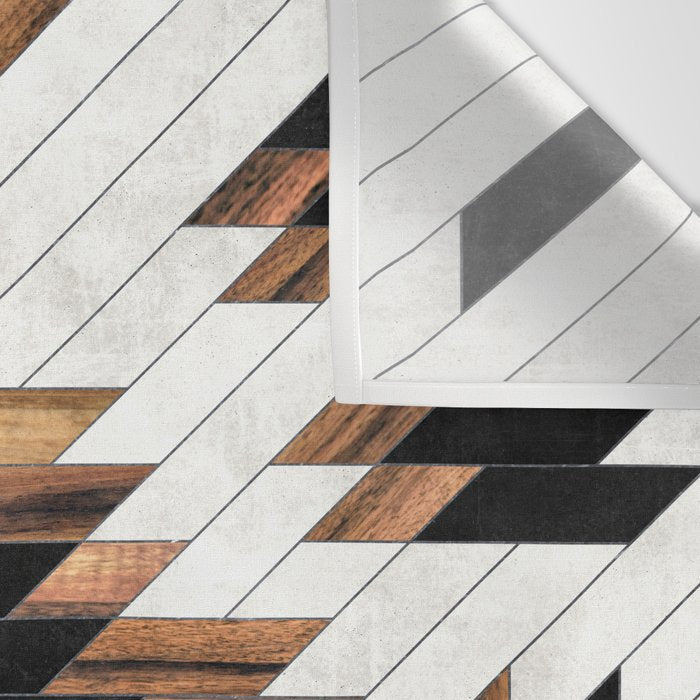 Urban Tribal Pattern No.5 - Aztec - Concrete and Wood Wall Tapestry Gallery Image 3