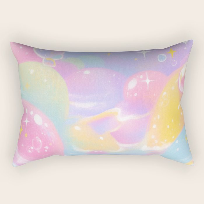 Pastel Cosmic Jelly Landscape Rectangular Pillow Gallery Image 2