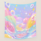 Pastel Cosmic Jelly Landscape Wall Tapestry Gallery Image 4