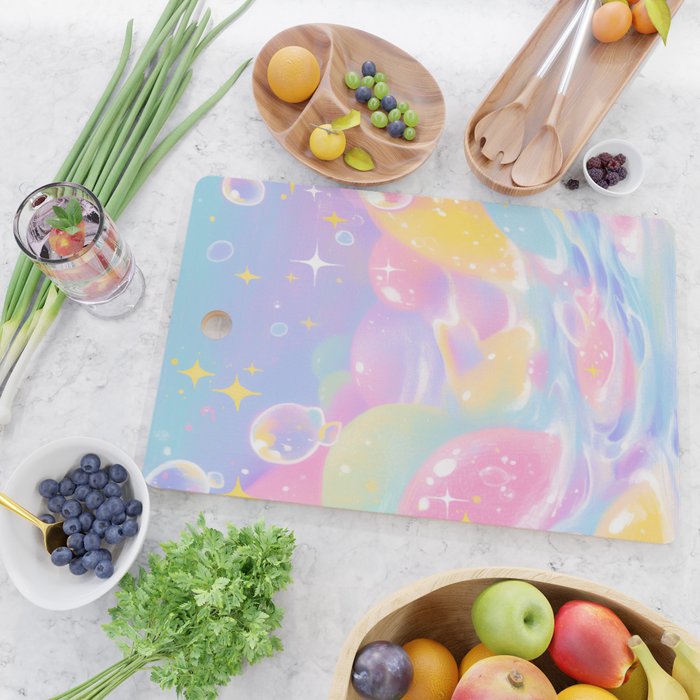Pastel Cosmic Jelly Landscape Cutting Board Gallery Image 2