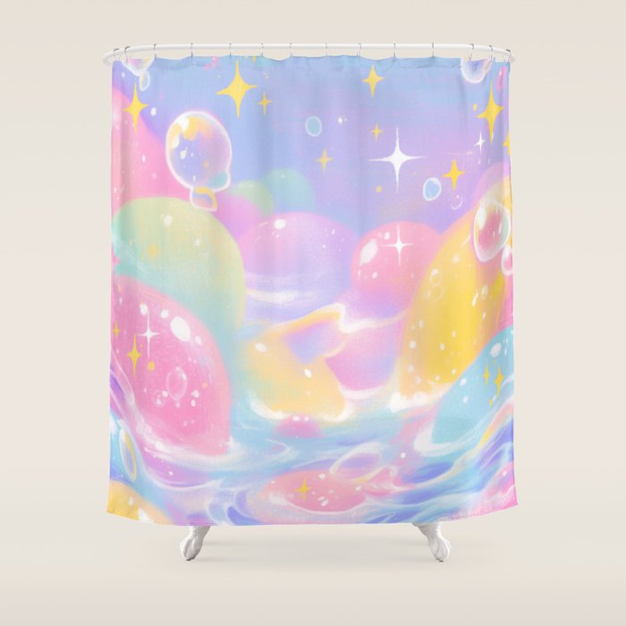Pastel Cosmic Jelly Landscape Shower Curtain Gallery Image 1