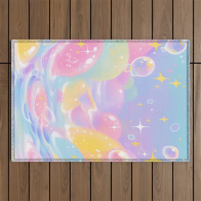 Pastel Cosmic Jelly Landscape Outdoor Rug Gallery Image 1