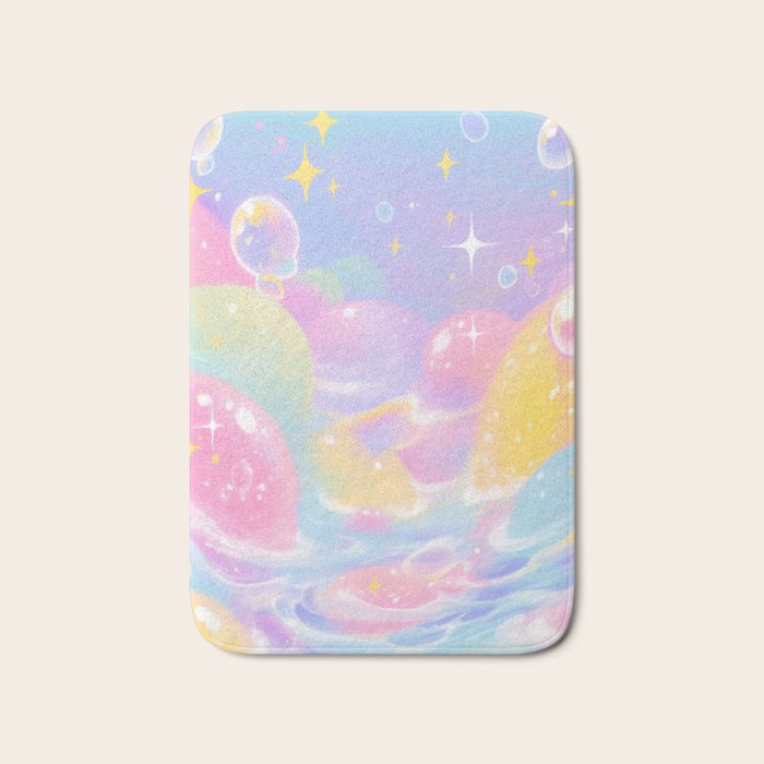 Pastel Cosmic Jelly Landscape Bath Mat Gallery Image 1
