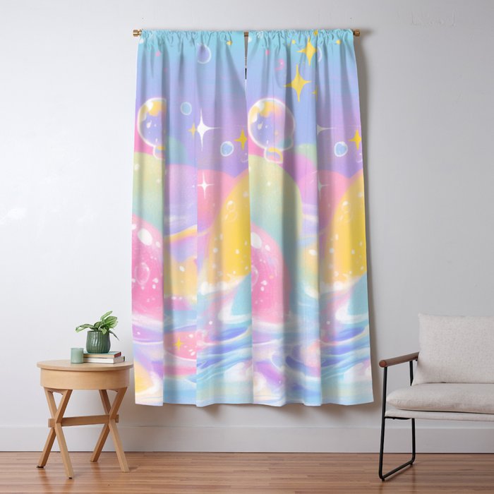 Pastel Cosmic Jelly Landscape Window Curtain Gallery Image 5