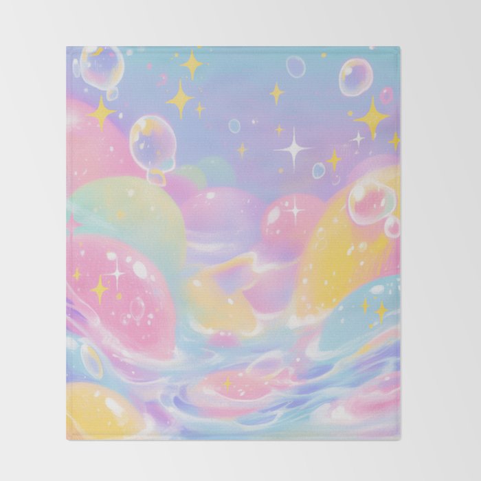 Pastel Cosmic Jelly Landscape Throw Blanket Gallery Image 2