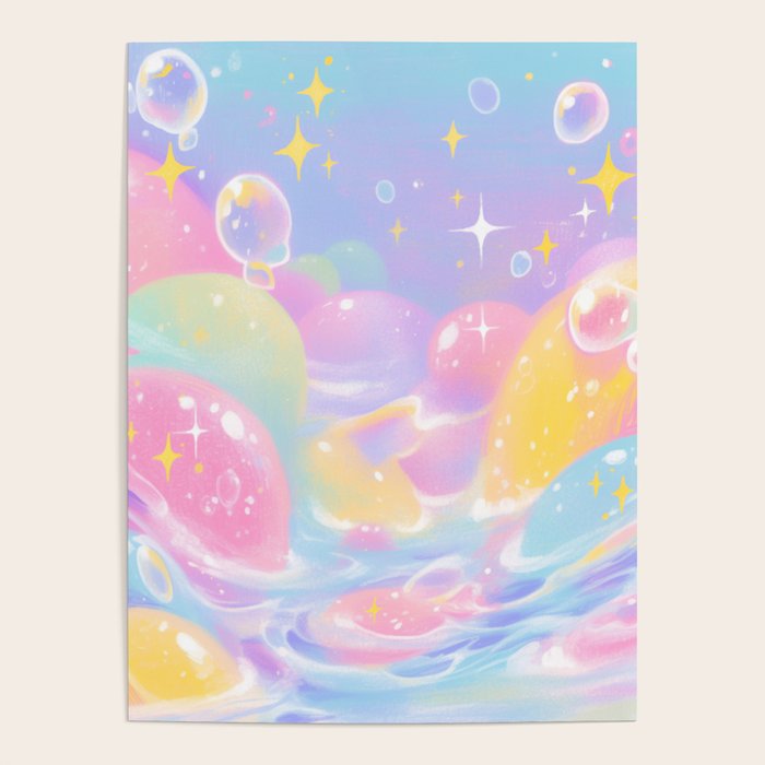 Pastel Cosmic Jelly Landscape Poster Gallery Image 1