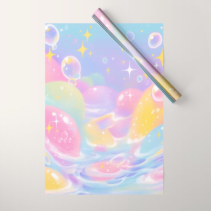 Pastel Cosmic Jelly Landscape Wrapping Paper Gallery Image 1