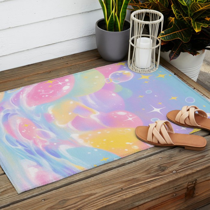 Pastel Cosmic Jelly Landscape Outdoor Rug Gallery Image 2