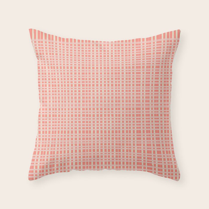 Abstract Stripes in Coral Throw Pillow Gallery Image 1