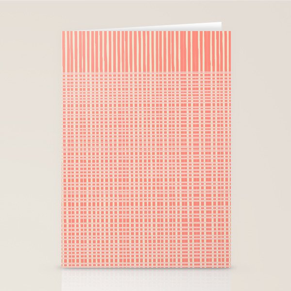 Abstract Stripes in Coral Stationery Card Gallery Image 2